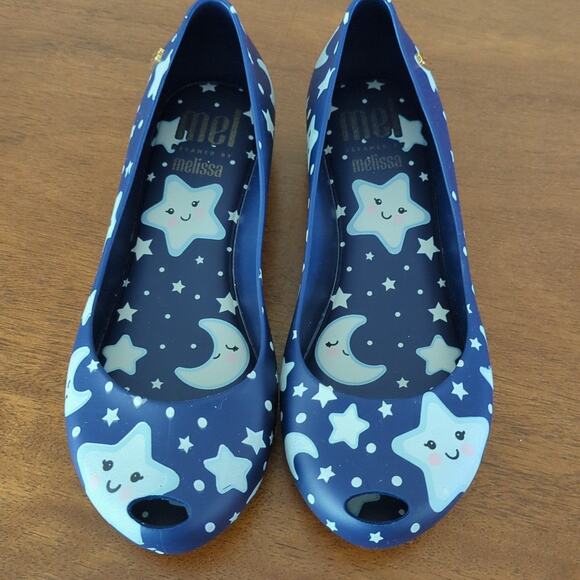 Mini Melissa Mel Ultra girl Sweet Dreams Navy flat kids size 12 NEW - Picture 2 of 8